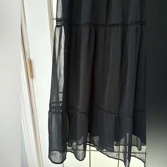 Christina B Elegant Black Sleeveless Flowy Dress in size small - Picture 3 of 7